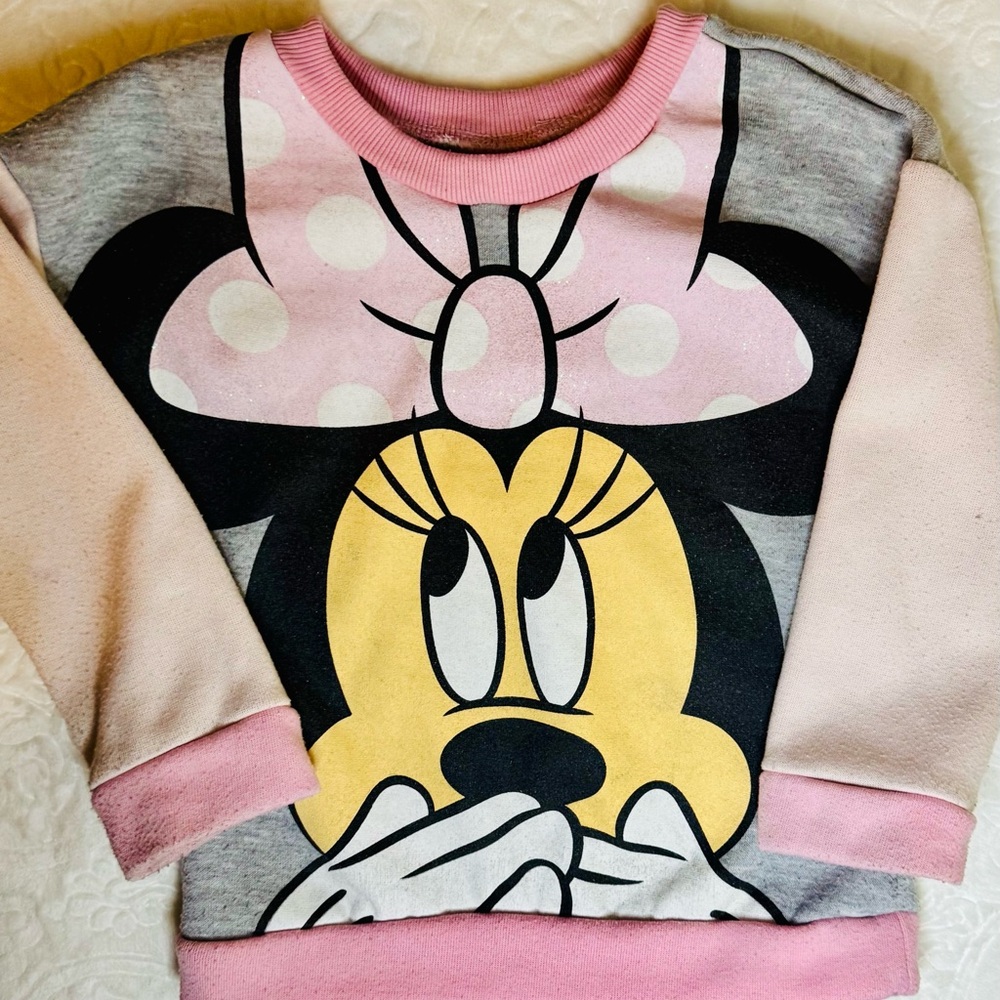 Disney Minnie Mouse Pink and Gray 5T Sweatshirt